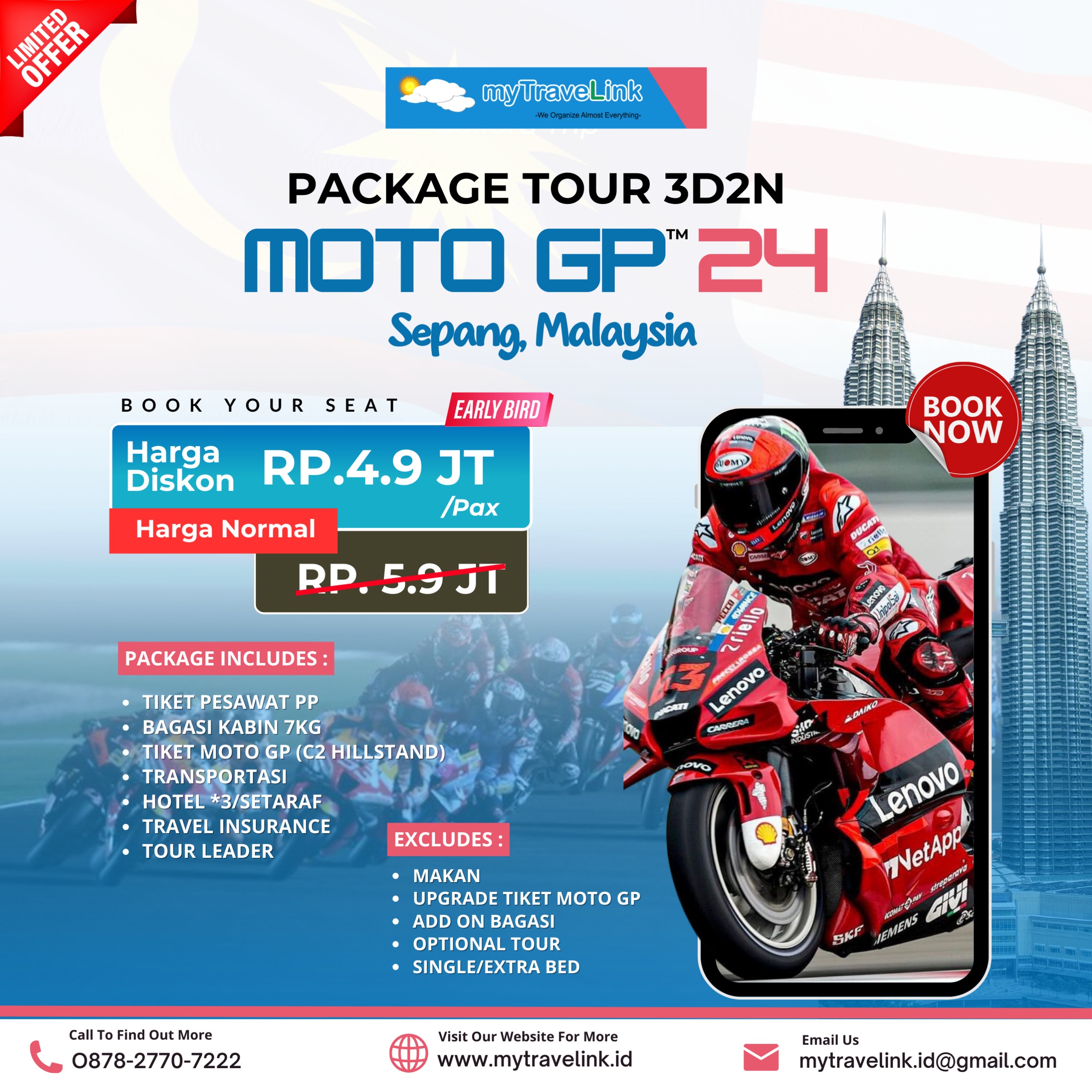 MOTO GP SEPANG 2024 PLUS KUALA LUMPUR TOUR